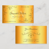  hoeken Initialen Lumineus Oranje Shimmery Visitekaartje (Voorkant / Achterkant)