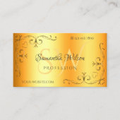  hoeken Initialen Lumineus Oranje Shimmery Visitekaartje (Voorkant)