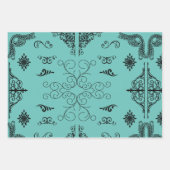 hoeken met een bloeiend lijst inpakpapier vel (Voorkant 2)