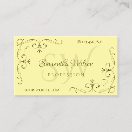  hoeken voor e-vangst met gouden hoeken op Cream-I Visitekaartje (Voorkant)