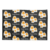 Hoekfamilie apen ontwerpen T-Shirt Bath Mat Kussensloop (Achterkant-Links)