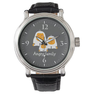 Hoekfamilie Monkeys design T-Shirt Horloge