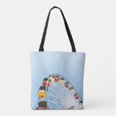 Hoekfoto van het witte reuzenwiel in de ochtend tote bag (Achterkant)