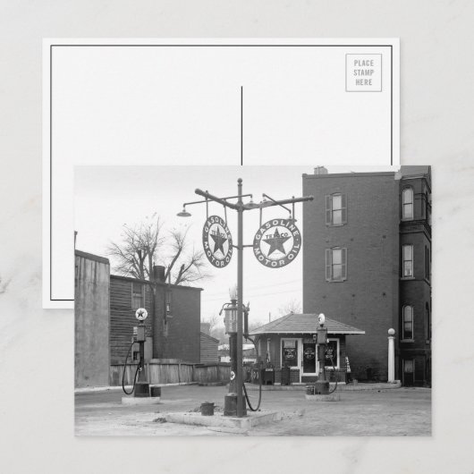 Hoekgasstation, 1925 briefkaart (Voorkant / Achterkant)