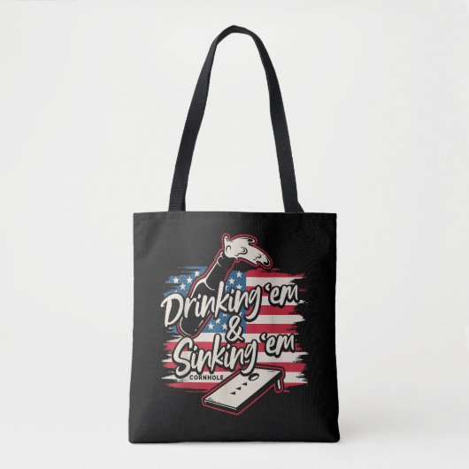 Hoekgat Drink Em Sinking Em 4 juli Tote Bag (Voorkant)