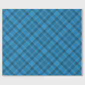 Hoekig blauw geruite patroon cadeaupapier (Vlak)