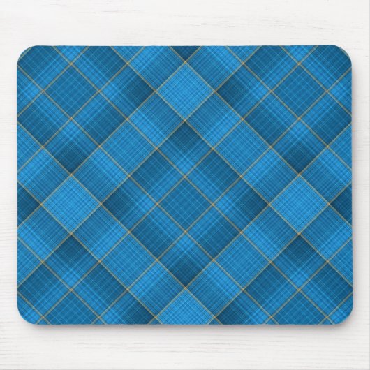 Hoekig blauw geruite patroon muismat (Voorkant)