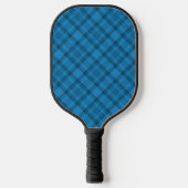 Hoekig blauw geruite patroon pickleball paddle (Voorkant)