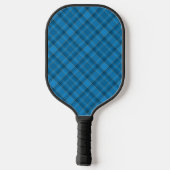 Hoekig blauw geruite patroon pickleball paddle (Achterkant)