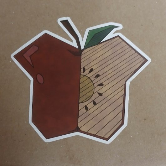 Hoekige appel sticker