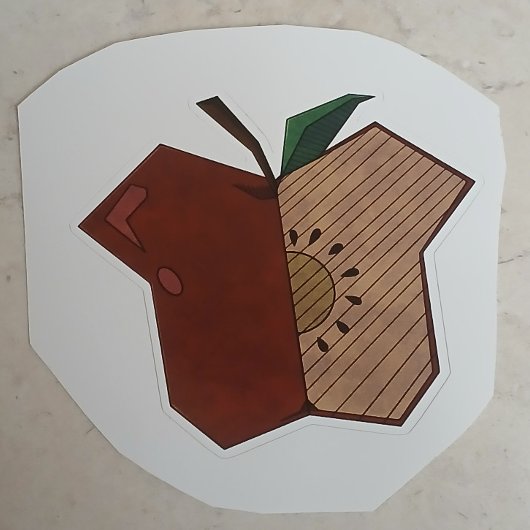 Hoekige appel sticker