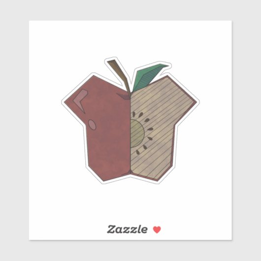 Hoekige appel sticker (Vel)