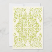 Hoekige Bloemrijke Trouwuitnodiging (Chartreuse) Kaart (Voorkant)