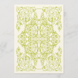 Hoekige Bloemrijke Trouwuitnodiging (Chartreuse) Kaart
