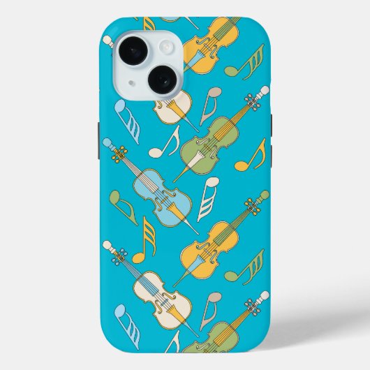 Hoekige Cellos en Muzieknoten iPhone / iPad hoesje (Achterkant)