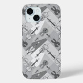 Hoekige Cellos Grijs Case-Mate iPhone Case (Achterkant)