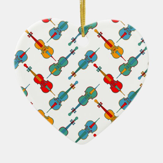 Hoekige Cellos Keramisch Ornament (Voorkant)