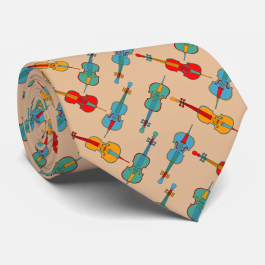 Hoekige Cellos Stropdas (Opgerold)
