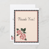 Hoekige Rozen Bedankkaart (Voorkant / Achterkant)