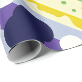 Hoekige Strepen en Stippen Retro Cadeaupapier (Rol Hoek)