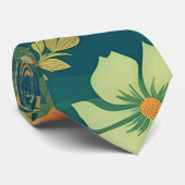 Hoekige Sunbeam Caterpillar bloemkleurpatroon Stropdas (Opgerold)