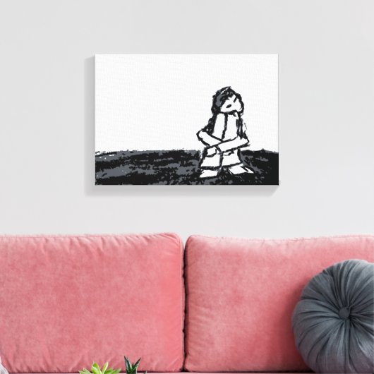 hoekkind canvas afdruk (Insitu (Woonkamer))