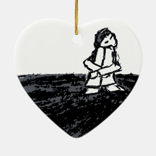 hoekkind keramisch ornament (Achterkant)