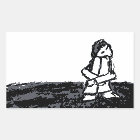 hoekkind rechthoekige sticker (Voorkant)