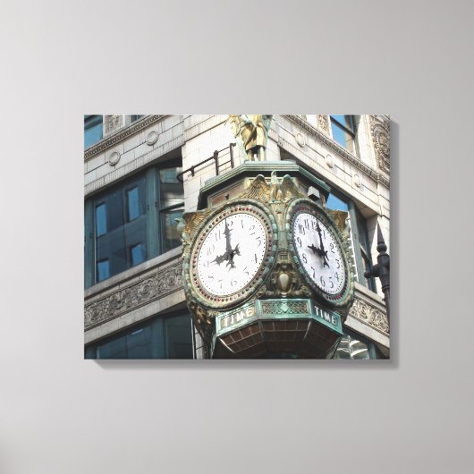 Hoekklok Downtown Chicago Canvasprint Canvas Afdruk (Voorkant)