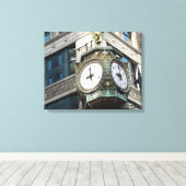 Hoekklok Downtown Chicago Canvasprint Canvas Afdruk (Insitu (Houten vloer))