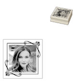 Hoekkrullen Vierkant Frame Aangepaste Foto Rubberstempel (Gestempeld)