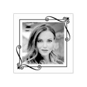 Hoekkrullen Vierkant Frame Aangepaste Foto Rubberstempel (Afrduk)