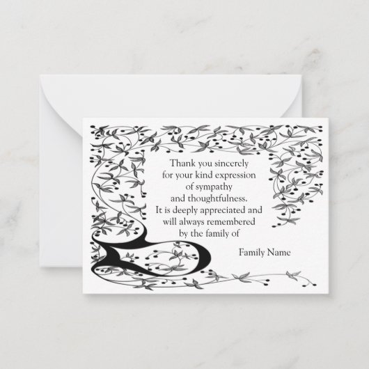 Hoeklijn Art lijst na begrafenis Kaart Notitiekaartje (Voorkant)