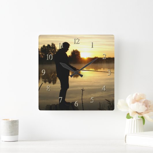 Hoekochtend acrylwandklok vierkante klok (Huis)