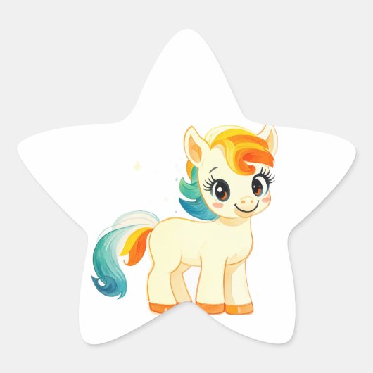 Hoekpaard Ster Sticker (Voorkant)
