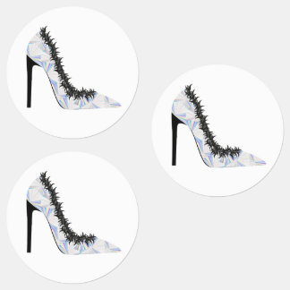 Hoekschoen met hologrameffect labels