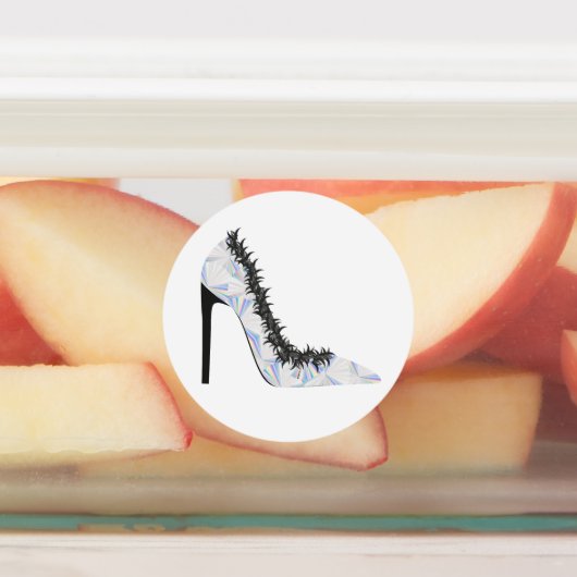 Hoekschoen met hologrameffect labels (Aangebracht)