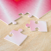 Hoekspiraal in rood-gele roze en wit legpuzzel (Zijkant)
