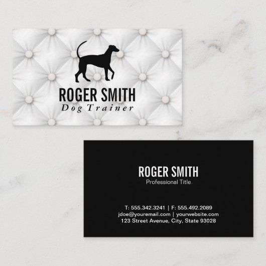 hoektand | hondentraining | beklede achtergrond visitekaartje (Voorkant / Achterkant)
