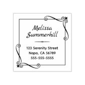 Hoekwervelingen Vierkant Lijst Adres Rubberstempel (Afrduk)