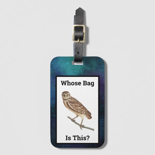  hoenders met een tas van dit Paarse galaxiaal Bagagelabel (Voorkant (verticaal))