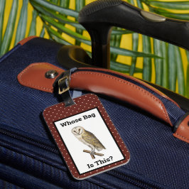 hoenders met een tas van Paarse poka Bagagelabel