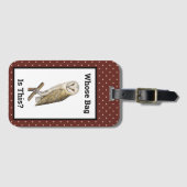  hoenders met een tas van Paarse poka Bagagelabel (Voorkant (horizontaal))