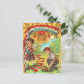 Hoera 4 juli vuurwerk briefkaart (Staand voorkant)