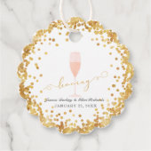 Hoera! Bachelorette Verloving Brunch Bedankjes Labels (Voorkant)