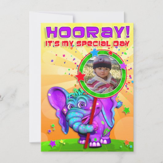 Hoera! Birthday nodigt u uit met "The GiggleBellie Kaart (Voorkant)