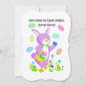 Hoera, de Paaspinguïn is er! Kerstkaart (Voorkant)