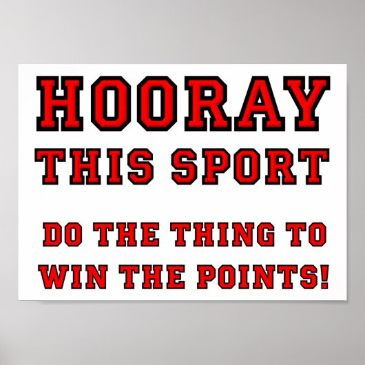 Hoera Deze Sport Grappige Poster (Voorkant)