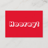 Hoera! Gefeliciteerd, rode witte kaart (Voorkant)