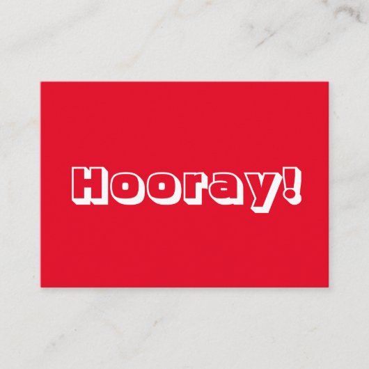 Hoera! Gefeliciteerd, rode witte kaart (Voorkant)